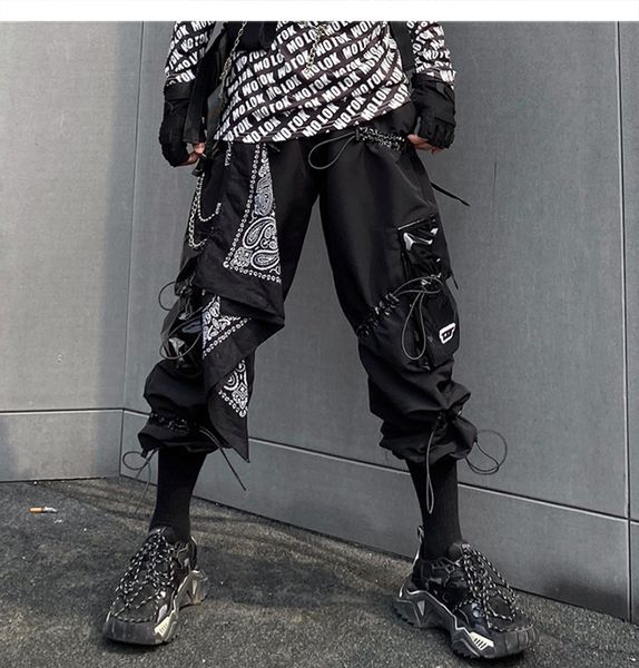 hip hop multi pockets harness loose harem cargo pants men 2020 harajuku casual streetwear joggers male trousers, Black
hip hop multi pockets harness loose harem cargo pants men 2020 harajuku casual streetwear joggers male trousers, Black