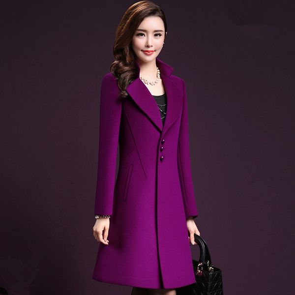 office lady slim long woolen winter coats single breasted wool coat and jacket turn-down collar ladies coats, Black
office lady slim long woolen winter coats single breasted wool coat and jacket turn-down collar ladies coats, Black
