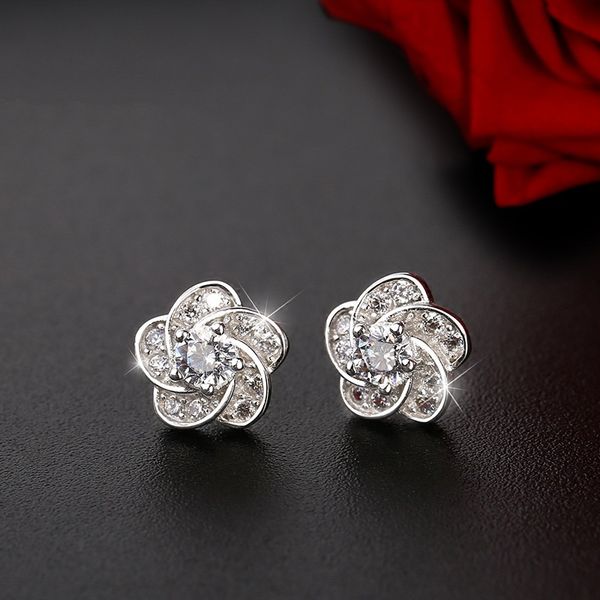 925 sterling silver piercing flower christmas stud earrings for women accessories pendientes girls earrings eh1315, Golden;silver 
925 sterling silver piercing flower christmas stud earrings for women accessories pendientes girls earrings eh1315, Golden;silver