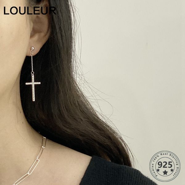 louleur 925 sterling silver cross drop earrings elegant zircon party silver earrings for women fashion jewelry wedding girl gift, Golden;silver
louleur 925 sterling silver cross drop earrings elegant zircon party silver earrings for women fashion jewelry wedding girl gift, Golden;silver