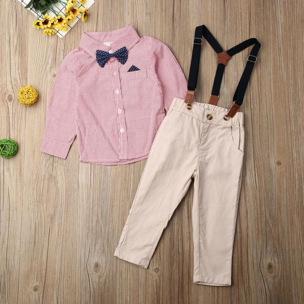 kids toddler baby boys clothes set 2019 gentleman suit fall long sleeve red striped bow shirt strap pants clothing outfit 2pcs, White
kids toddler baby boys clothes set 2019 gentleman suit fall long sleeve red striped bow shirt strap pants clothing outfit 2pcs, White