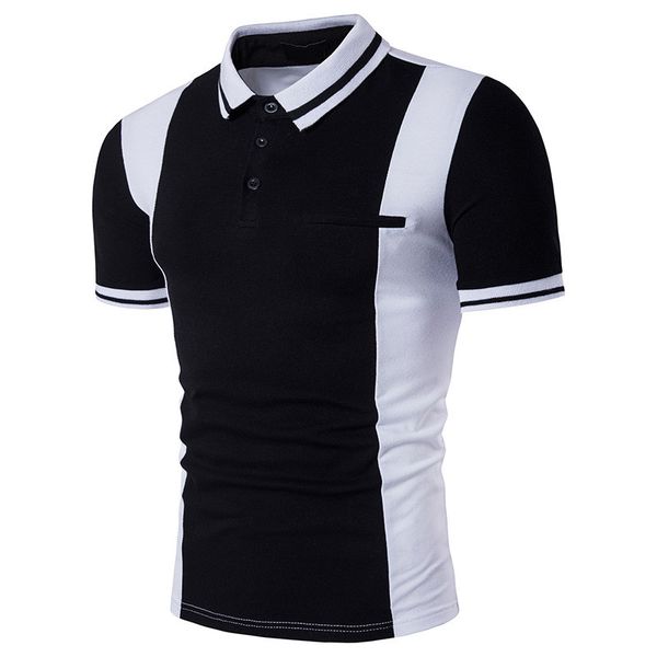 designer males polos black and white lapel personality teenagers short sleeve casual male polo shirt summer, White;black
designer males polos black and white lapel personality teenagers short sleeve casual male polo shirt summer, White;black