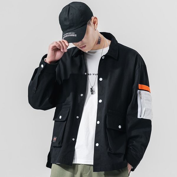 april 2020 fashionable casual loose jacket zipper multi-pocket men's long-sleeved jacket, Black;brown
april 2020 fashionable casual loose jacket zipper multi-pocket men's long-sleeved jacket, Black;brown