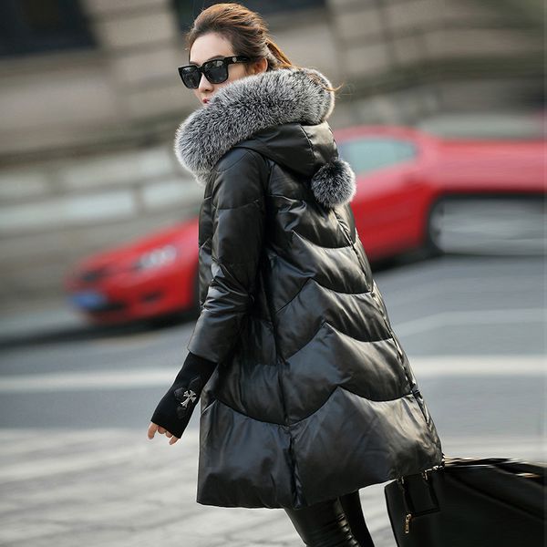 6xl real fur women winter coat 2018 new sheepskin leather female jacket white duck down hoodies long warm women outwear g01, Black
6xl real fur women winter coat 2018 new sheepskin leather female jacket white duck down hoodies long warm women outwear g01, Black