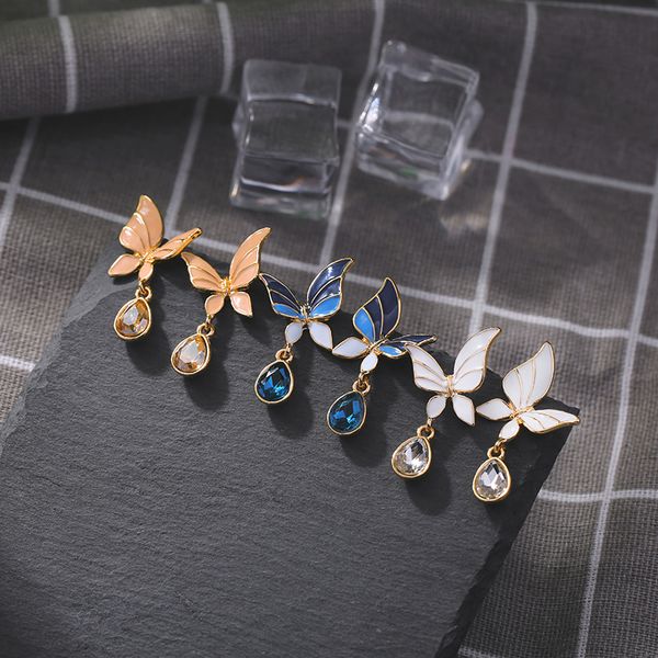 kissme multicolored enamel butterfly earrings for women gifts delicate crystal water drop earrings gold color fashion jewelry, Silver
kissme multicolored enamel butterfly earrings for women gifts delicate crystal water drop earrings gold color fashion jewelry, Silver
