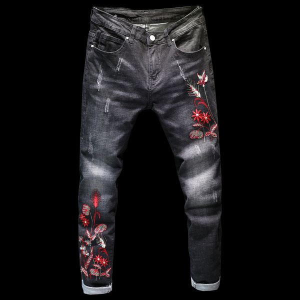 black mens jeans large size 28-38 fashion casual embroidered pants spring and autumn small stretch denim pants, Blue
black mens jeans large size 28-38 fashion casual embroidered pants spring and autumn small stretch denim pants, Blue