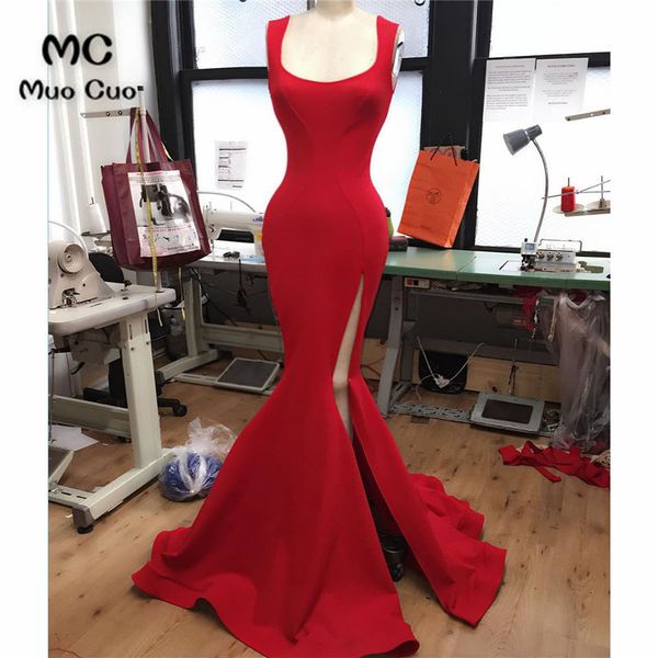 2019 mermaid prom dresses long tank vestido longo side split elastic satin formal red evening party dress 100% real, White;black
2019 mermaid prom dresses long tank vestido longo side split elastic satin formal red evening party dress 100% real, White;black