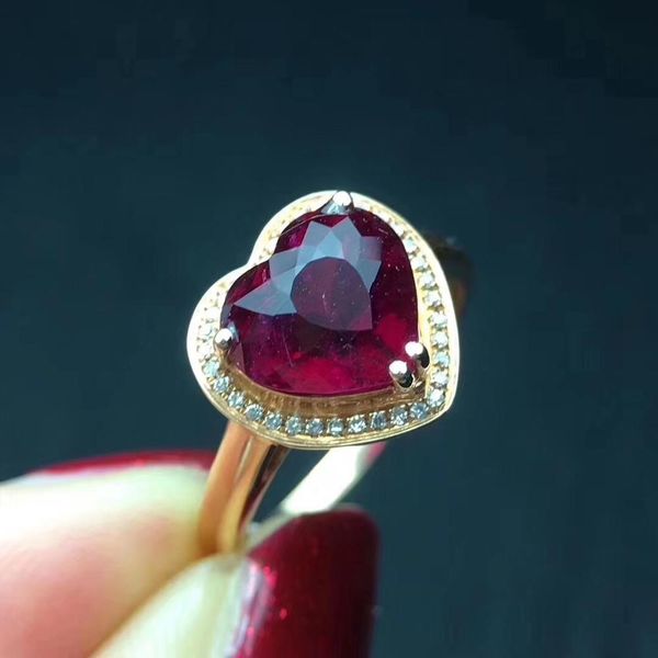 fine jewelry real pure 18 k gold au750 100% natural red tourmaline gemstone 2.8ct female rings brazil origin for women's gift, Golden;silver
fine jewelry real pure 18 k gold au750 100% natural red tourmaline gemstone 2.8ct female rings brazil origin for women's gift, Golden;silver