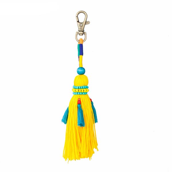 long tassels 3 colors handmade ethnic keychain for women fashion keyring bag trinket friendship gift, Silver 
long tassels 3 colors handmade ethnic keychain for women fashion keyring bag trinket friendship gift, Silver