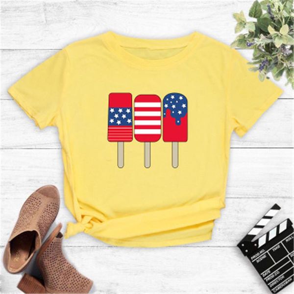 cream women t-shirt fashion crew neck casual printing short sleeve designer summer new female loose tee national flag ice, White
cream women t-shirt fashion crew neck casual printing short sleeve designer summer new female loose tee national flag ice, White