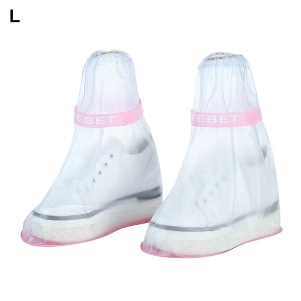 overshoes waterproof non-slip children shoe cover thicken outdoor rainboots pvc reusable, White;pink
overshoes waterproof non-slip children shoe cover thicken outdoor rainboots pvc reusable, White;pink