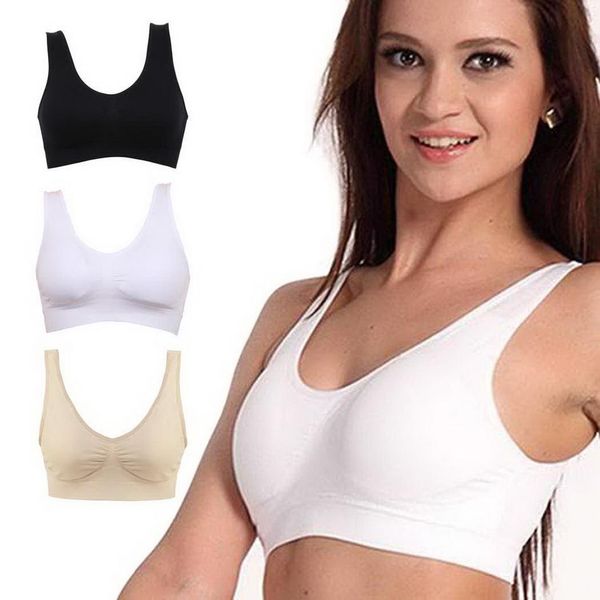 women fitness yoga sports bra for running gym padded wire stretch shake proof underwear solid color fitness bra, White;black
women fitness yoga sports bra for running gym padded wire stretch shake proof underwear solid color fitness bra, White;black