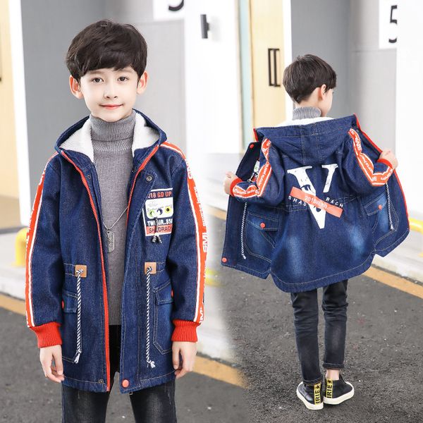 thermal fleece boys girls denim jacket warm heavyweight winter kids jean coat parkas children's clothing, Blue;gray
thermal fleece boys girls denim jacket warm heavyweight winter kids jean coat parkas children's clothing, Blue;gray