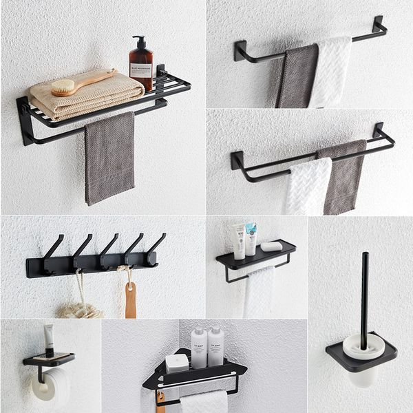 bath accessory set black towel bar 40/60cm modern bathroom hardware accessories corner shelf robe hooks aluminum,punch
bath accessory set black towel bar 40/60cm modern bathroom hardware accessories corner shelf robe hooks aluminum,punch
