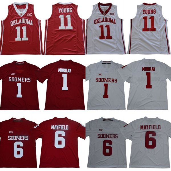 Oklahoma Sooners 1 Kyler Murray 6 Baker Mayfield Trae Young College NCAA Football Jerseys Shirt Double Stiched
Oklahoma Sooners 1 Kyler Murray 6 Baker Mayfield Trae Young College NCAA Football Jerseys Shirt Double Stiched
