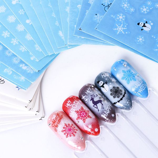 30 sheets/set christmas cartoon clear nail decals winter snowflake series nail stickers wraps manicure tatoos decor, Black
30 sheets/set christmas cartoon clear nail decals winter snowflake series nail stickers wraps manicure tatoos decor, Black