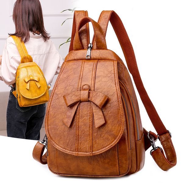 acelure solid color oil wax pu leather women backpack multi-function bow chest bag lady school bag mochila for teenage girls
acelure solid color oil wax pu leather women backpack multi-function bow chest bag lady school bag mochila for teenage girls