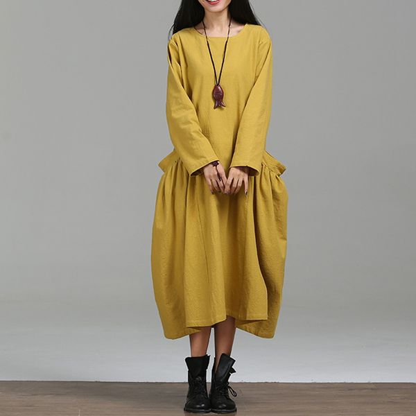 2018 fashion summer dress female women plus size large pocket long sleeves cotton and linen loose long dress robe vestidos, Black;gray
2018 fashion summer dress female women plus size large pocket long sleeves cotton and linen loose long dress robe vestidos, Black;gray