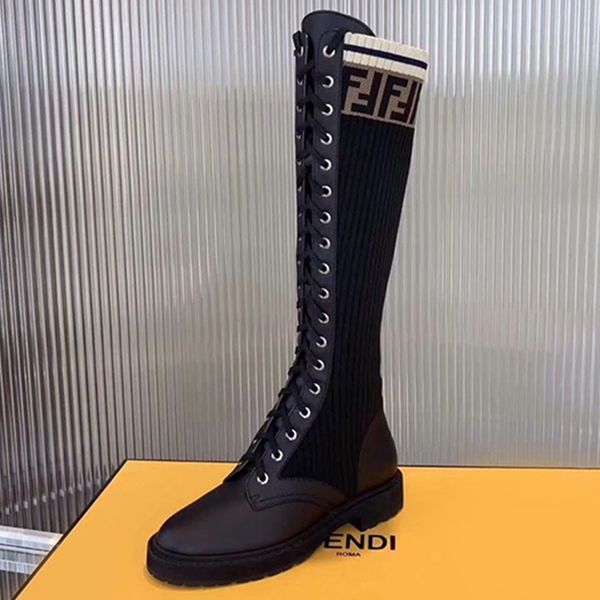 2020 new autumn and winter leather stitching high boots women's straps wild socks boots luxurys flat knit elastic boots, Black
2020 new autumn and winter leather stitching high boots women's straps wild socks boots luxurys flat knit elastic boots, Black