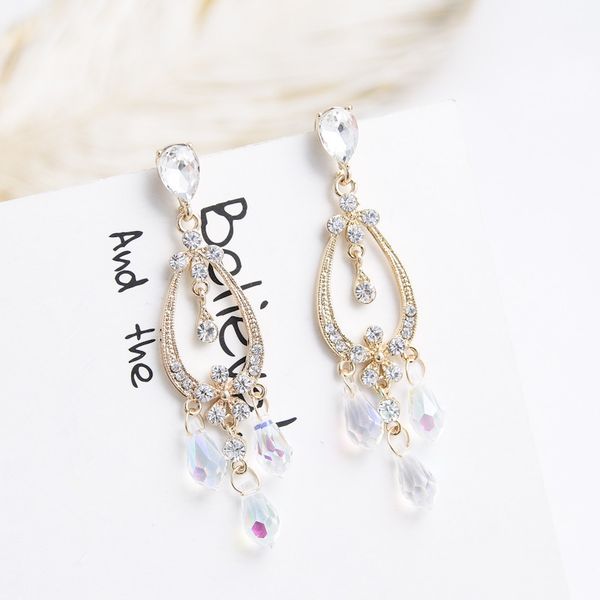 fashion hollow water drop shape rhinestone flower long crystal tassel pendant earrings for women new jewelry brincos 6b3011, Golden
fashion hollow water drop shape rhinestone flower long crystal tassel pendant earrings for women new jewelry brincos 6b3011, Golden