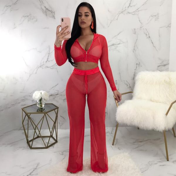 women see through sheer mesh fashion casual 2 pieces outfits jumpsuits zipper crop and long pants, White
women see through sheer mesh fashion casual 2 pieces outfits jumpsuits zipper crop and long pants, White