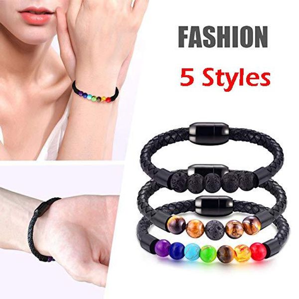 volcanic stone leather bracelet fashion yoga bracelets stainless steel bangle men women buddha jewelry gift 5 styles m397f, Golden;silver
volcanic stone leather bracelet fashion yoga bracelets stainless steel bangle men women buddha jewelry gift 5 styles m397f, Golden;silver