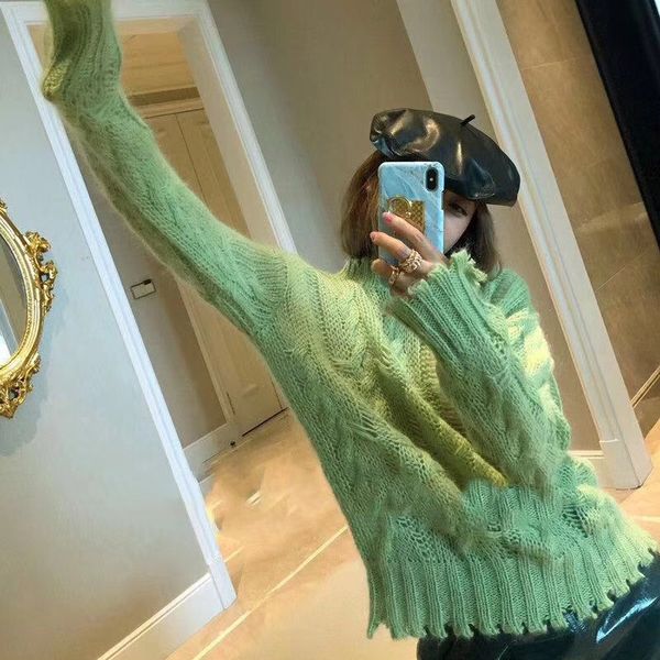 women sweater 2019 autumn and winter new oil fruit women's knitted sweater, White;black
women sweater 2019 autumn and winter new oil fruit women's knitted sweater, White;black