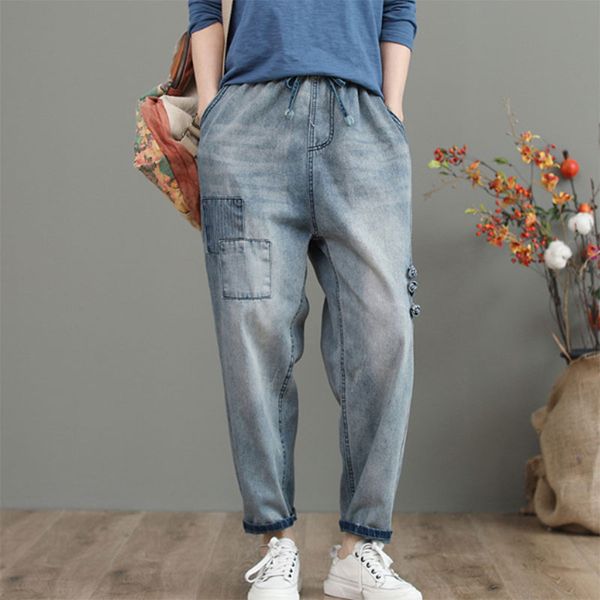 new 2020 spring and summer jeans female literary fan loose loose thin harem pants slightly fat pants high waist cropped, Blue
new 2020 spring and summer jeans female literary fan loose loose thin harem pants slightly fat pants high waist cropped, Blue
