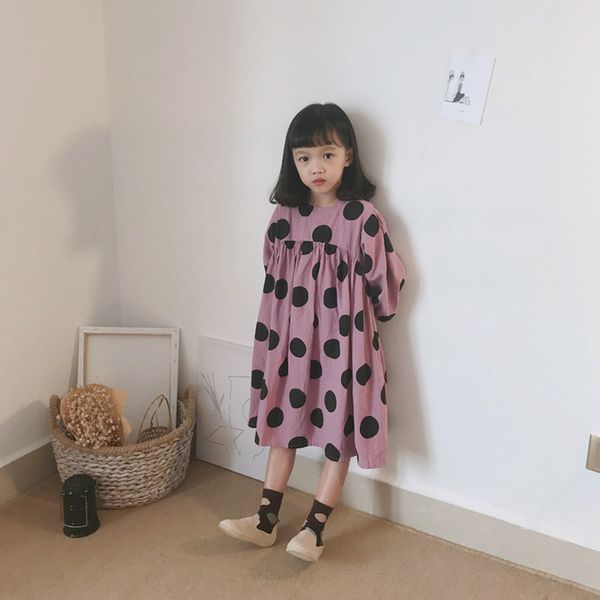 autumn new children girls polka dots dress korean style cotton linen long sleeve robe kids clothes loose oversize dresses, Red;yellow
autumn new children girls polka dots dress korean style cotton linen long sleeve robe kids clothes loose oversize dresses, Red;yellow
