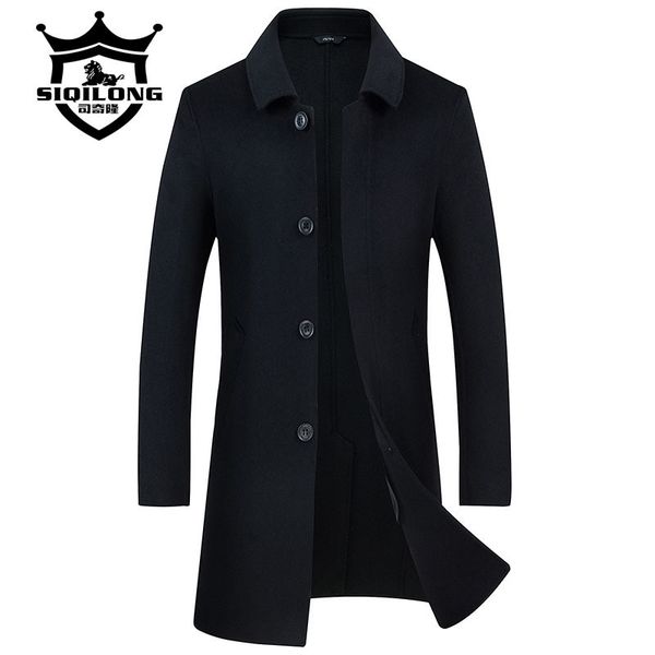 si qi long autumn new style entirely handmade double-sided duffle coat men's mid-length fold-down collar middle-aged duffle coat, Black
si qi long autumn new style entirely handmade double-sided duffle coat men's mid-length fold-down collar middle-aged duffle coat, Black