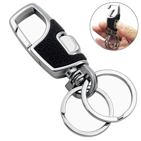 key chain with (2 extra key rings ) heavy duty car keychain for men and women - black fathers day gifts, Silver
key chain with (2 extra key rings ) heavy duty car keychain for men and women - black fathers day gifts, Silver