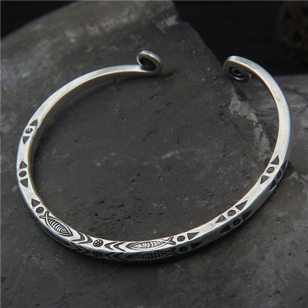 retro thai silver chiang mai handmade s925 sterling silver vintage fish pattern fashion female bangle open ended, Golden;silver
retro thai silver chiang mai handmade s925 sterling silver vintage fish pattern fashion female bangle open ended, Golden;silver