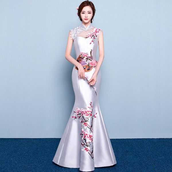 oriental evening dress chinese style fashion peacock embroidery qipao long mermaid cheongsams vestidos s-xxl, Red
oriental evening dress chinese style fashion peacock embroidery qipao long mermaid cheongsams vestidos s-xxl, Red