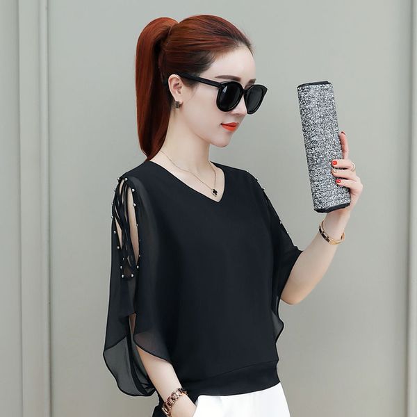 2020 new summer women mother chiffon fashion slim blouse female v-neck solid short sleeve ruffles shirt w91, White
2020 new summer women mother chiffon fashion slim blouse female v-neck solid short sleeve ruffles shirt w91, White