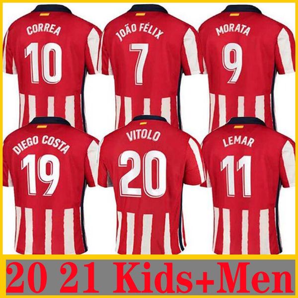 20 21 joao felix home red white soccer jerseys 2020 2021 koke saul godin atletico de football madrid shirt kits men + kids set uniform, Black;yellow
20 21 joao felix home red white soccer jerseys 2020 2021 koke saul godin atletico de football madrid shirt kits men + kids set uniform, Black;yellow