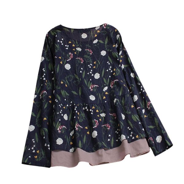 women o-neck loose floral printed womens and blouses long sleeve fake two pieces blouses bohemian blusas plus size 2019, White
women o-neck loose floral printed womens and blouses long sleeve fake two pieces blouses bohemian blusas plus size 2019, White