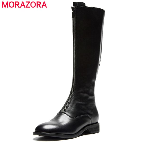 morazora 2020 cow leather knee high boots women round toe zip autumn winter long boots square low heels shoes woman, Black
morazora 2020 cow leather knee high boots women round toe zip autumn winter long boots square low heels shoes woman, Black