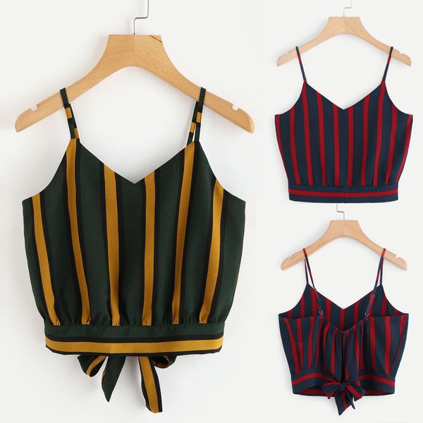 women crop v neck striped seft tie back summer for girl gamisole shirt vest tank women's clothing camisole, White
women crop v neck striped seft tie back summer for girl gamisole shirt vest tank women's clothing camisole, White