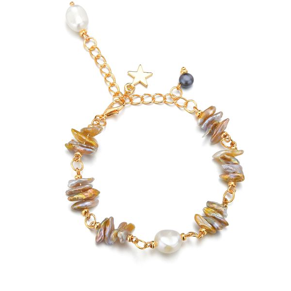 new geometric irregular shaped real pearls bracelets for women adjustable charms baroque natural freshwater pearl bangle jewelry, Golden;silver 
new geometric irregular shaped real pearls bracelets for women adjustable charms baroque natural freshwater pearl bangle jewelry, Golden;silver