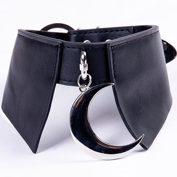 pu leather choker necklace women goth moon black punk buckle personalized torque necklaces collars gothic girl harajuku jewelry, Silver
pu leather choker necklace women goth moon black punk buckle personalized torque necklaces collars gothic girl harajuku jewelry, Silver
