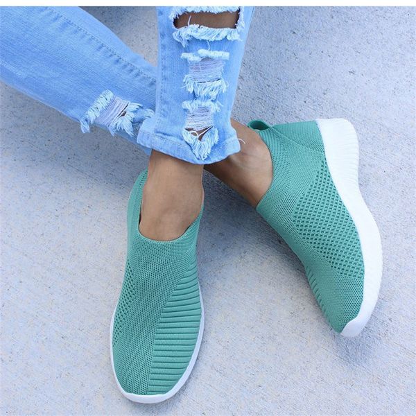 women shoes knitting sock sneakers women spring summer slip on flat shoes plus size loafers flats walking krasovki famela, Black 
women shoes knitting sock sneakers women spring summer slip on flat shoes plus size loafers flats walking krasovki famela, Black