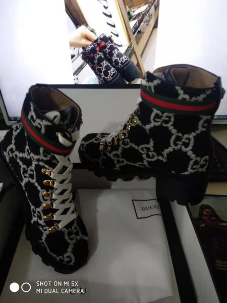 2020 winter new style 583349 luxury women wool and tweed ankle boot popular brands leather ladies fashion boots (with box, Black
2020 winter new style 583349 luxury women wool and tweed ankle boot popular brands leather ladies fashion boots (with box, Black