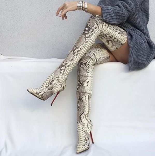 snakeskin women boots over the knee pointed toe thin heels boots autumn winter fashion high heel boots mixed colors shoes, Black
snakeskin women boots over the knee pointed toe thin heels boots autumn winter fashion high heel boots mixed colors shoes, Black