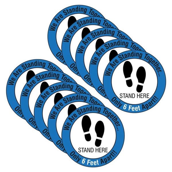 10pcs keep distancing floor decal safety floor sign marker maintain 6 foot distance sticker (blue
10pcs keep distancing floor decal safety floor sign marker maintain 6 foot distance sticker (blue