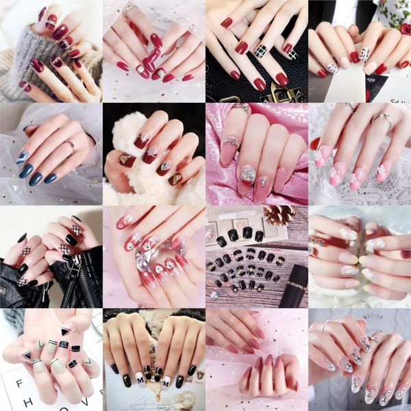 22 style pink nude french fake nails squoval square uv gel false press on nails for girl full cover wear finger nail art tips, Red;gold
22 style pink nude french fake nails squoval square uv gel false press on nails for girl full cover wear finger nail art tips, Red;gold