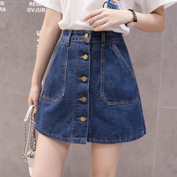 korea vintage high waist single button a-line skirt ladies summer women jeans skirts blue casual pockets was thin mini denim ski, Black
korea vintage high waist single button a-line skirt ladies summer women jeans skirts blue casual pockets was thin mini denim ski, Black