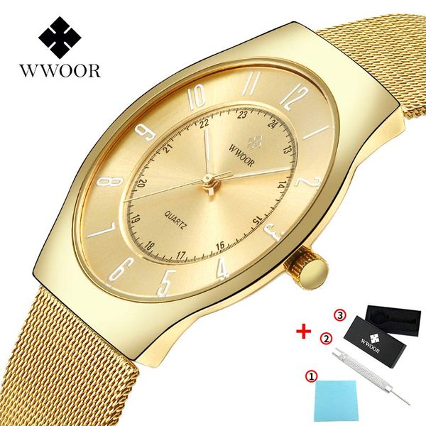wwoor men's quartz watch ultra thin waterproof sports wristwatches business gold watches men relogio masculino, Slivery;brown
wwoor men's quartz watch ultra thin waterproof sports wristwatches business gold watches men relogio masculino, Slivery;brown