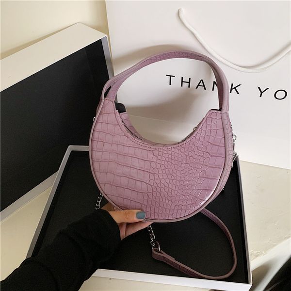 women handbag female 2020 round chains crossbody bag korean crocodile pattern shoulder bag half moon tote
women handbag female 2020 round chains crossbody bag korean crocodile pattern shoulder bag half moon tote
