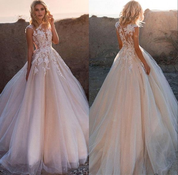2019 boho sleeveless beach lace wedding dresses covered button lace appliqued bridal gown vestido de novia bm2541, White
2019 boho sleeveless beach lace wedding dresses covered button lace appliqued bridal gown vestido de novia bm2541, White