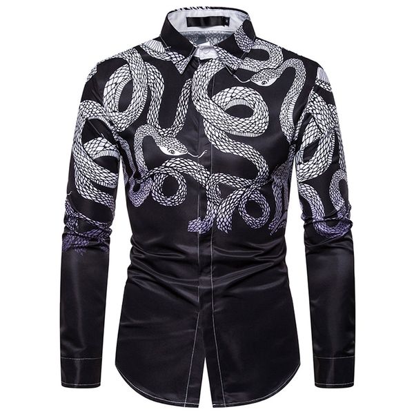 new style men's snake printed blouse fashion stamped long sleeve shirt long-sleeved note casual long sleeves artistic shirt top, White;black
new style men's snake printed blouse fashion stamped long sleeve shirt long-sleeved note casual long sleeves artistic shirt top, White;black